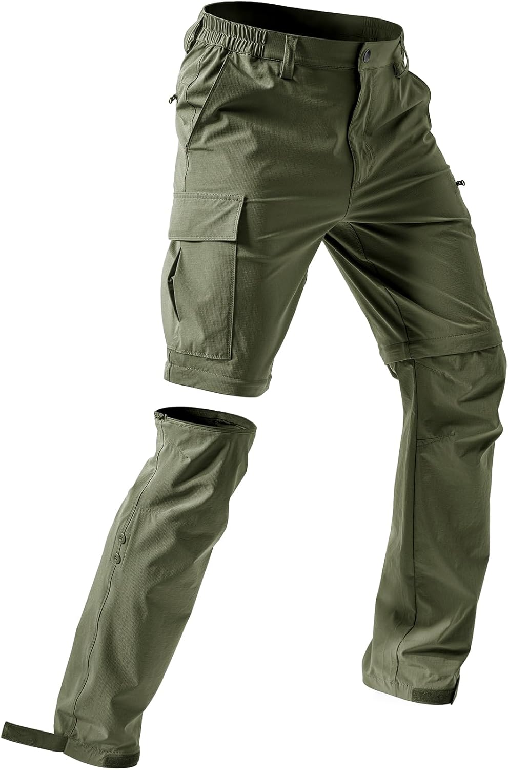 Men's-Hiking-Pants Convertible Quick-Dry Water-Resistant Lightweight Zip-Off Outdoor with 5 Deep Pockets