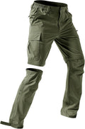 Men's-Hiking-Pants Convertible Quick-Dry Water-Resistant Lightweight Zip-Off Outdoor with 5 Deep Pockets