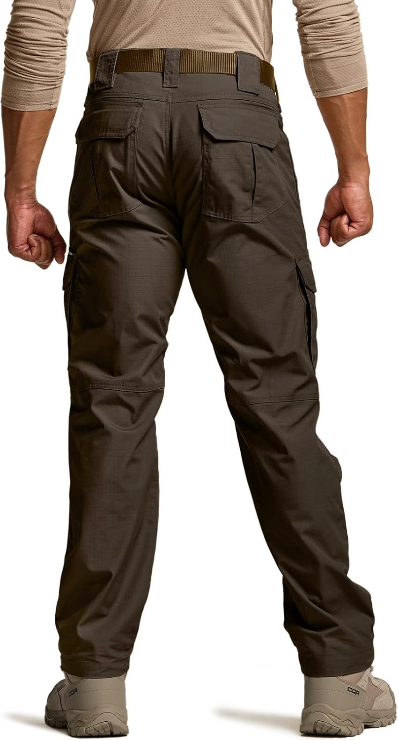 Men's Tactical Pants, Water Resistant Ripstop Cargo Pants, Lightweight EDC Work Hiking Pants, Outdoor Apparel