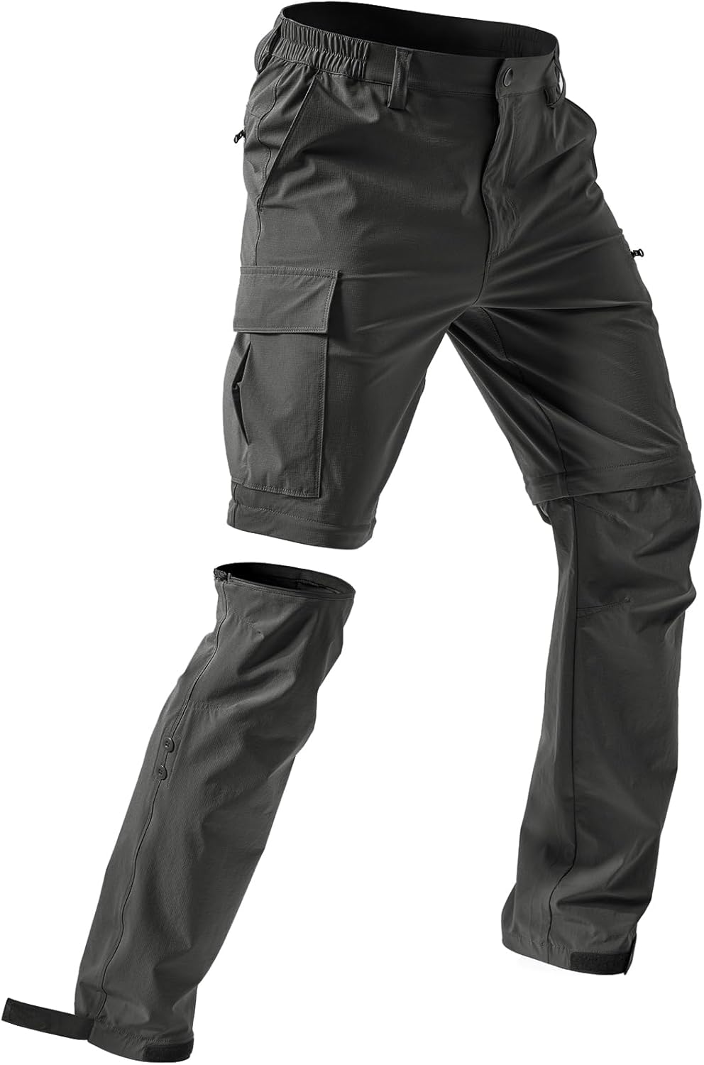 Men's-Hiking-Pants Convertible Quick-Dry Water-Resistant Lightweight Zip-Off Outdoor with 5 Deep Pockets