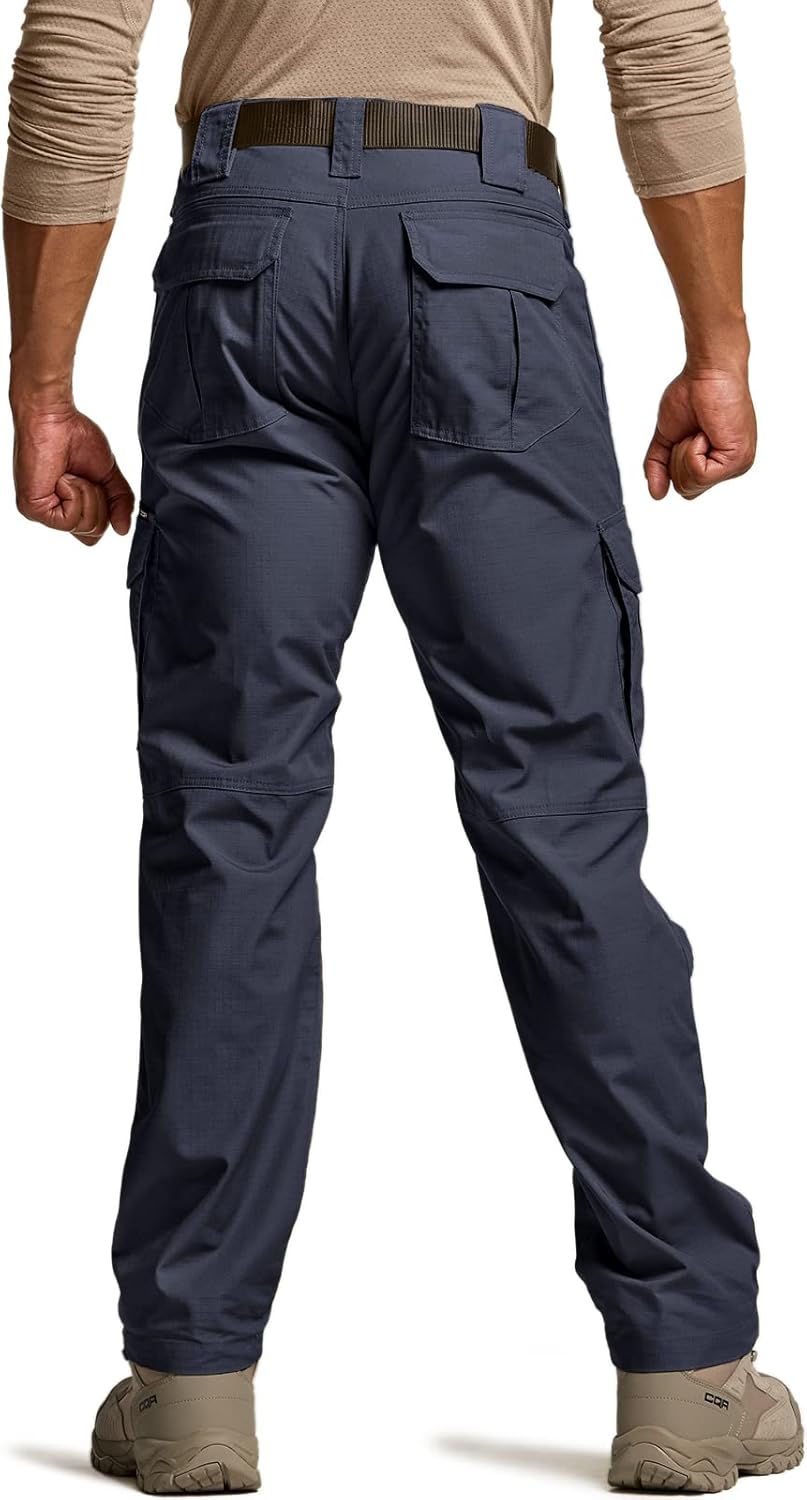 Men's Tactical Pants, Water Resistant Ripstop Cargo Pants, Lightweight EDC Work Hiking Pants, Outdoor Apparel