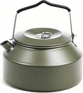 Camping Kettle Camp Tea Coffee Pot, 1.6L Stainless Steel Outdoor Campfire Camp kettle, Portable Lightweight Teapot Fast Heating Boiling Water, Ideal for Hiking Picnic Travel, Green