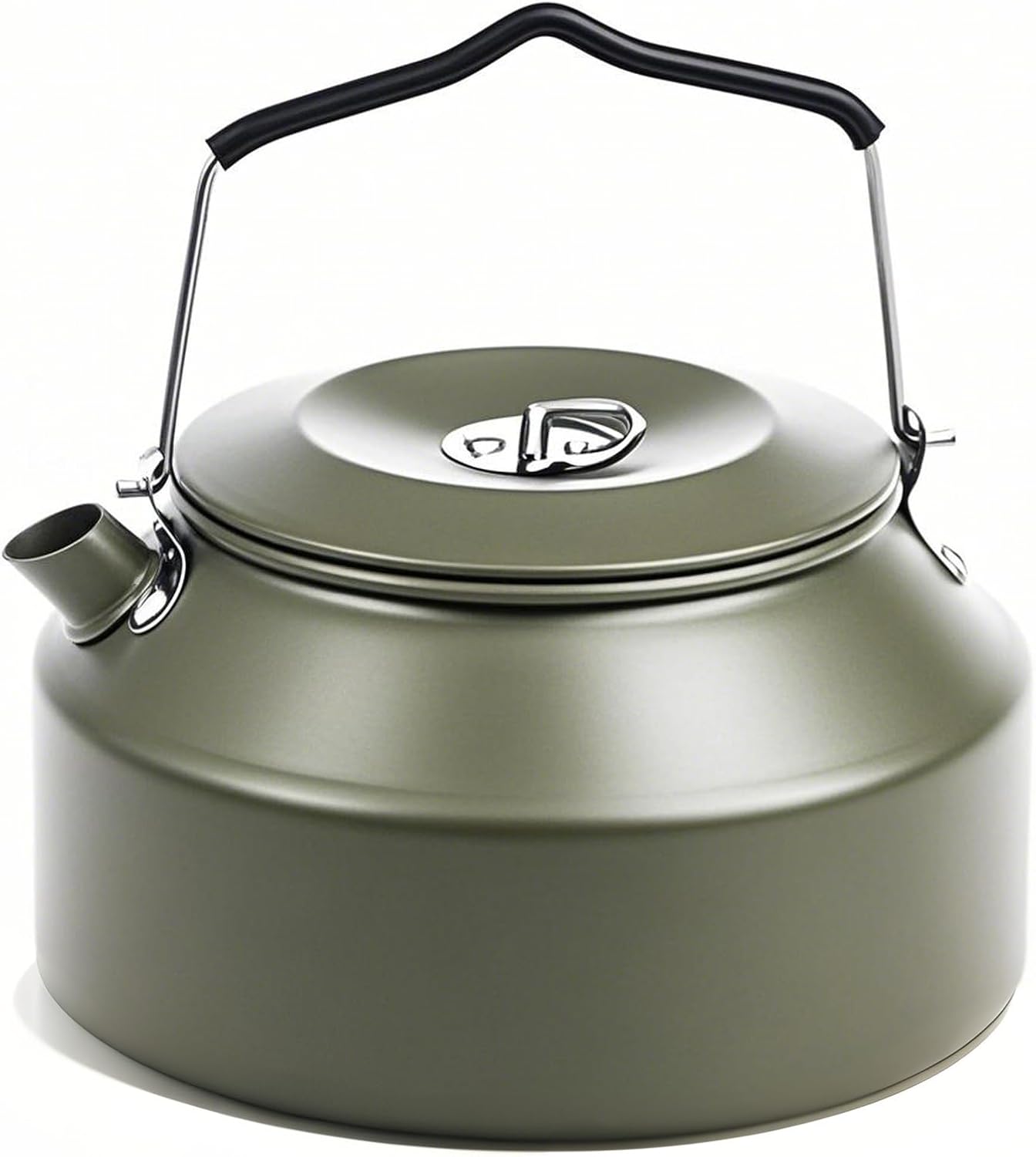 Camping Kettle Camp Tea Coffee Pot, 1.6L Stainless Steel Outdoor Campfire Camp kettle, Portable Lightweight Teapot Fast Heating Boiling Water, Ideal for Hiking Picnic Travel, Green