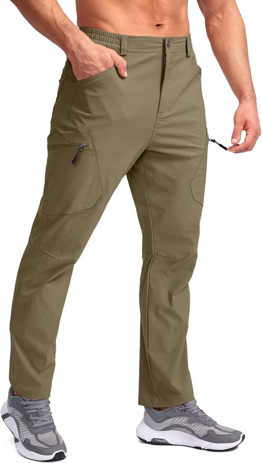 Men's Lightweight Hiking Pants with 7 Pockets Quick Dry Water Resistant Fishing Travel Pants