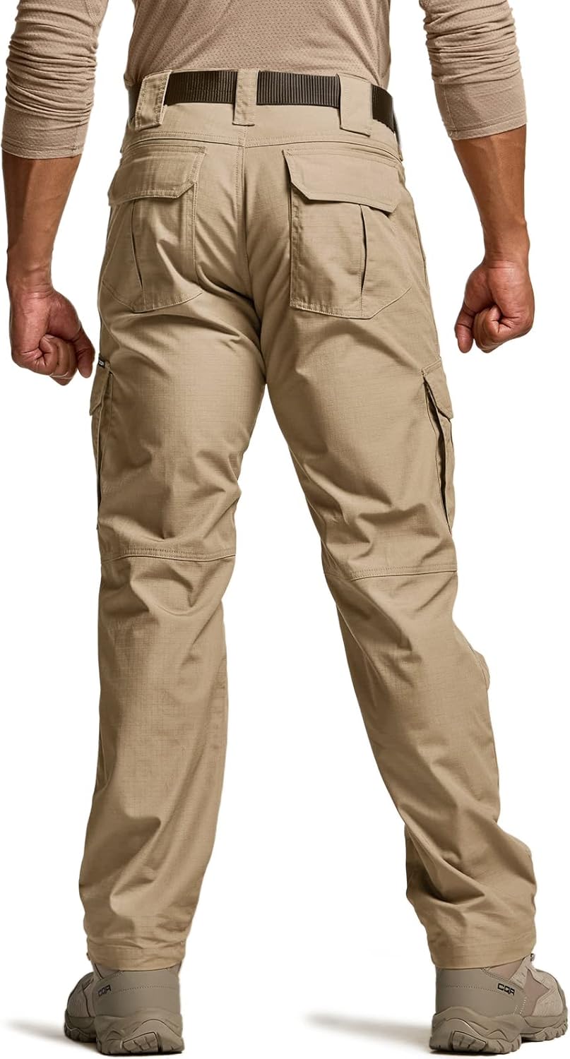 Men's Tactical Pants, Water Resistant Ripstop Cargo Pants, Lightweight EDC Work Hiking Pants, Outdoor Apparel