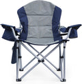 Oversized Camping Chairs for Adults with Lumbar Support, Padded Camping Chair with Storage Pocket, Folding Chairs for Outside with Cup Holder Support to 400LBS