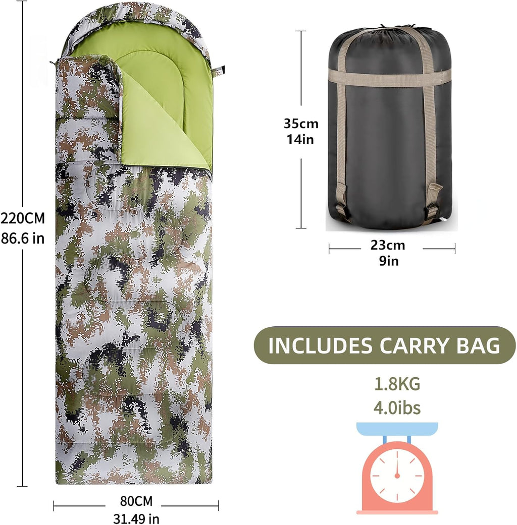 Sleeping Bags for Adults, Teens & Kids - Use for 3-4 Seasons, Warm & Cold Weather - Lightweight,Waterproof, Use for Backpacking, Hiking and Camping